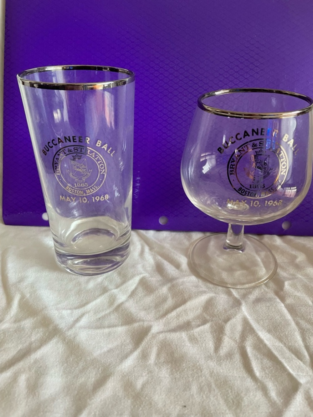 Buccaneer Ball Gold-Rimmed Commemorative Glasses - Set of
2